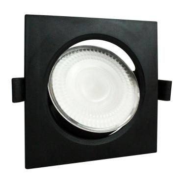 Imagem de Spot Led Foxlux Quadrado Embutir 7w 3000k Bivolt Preto