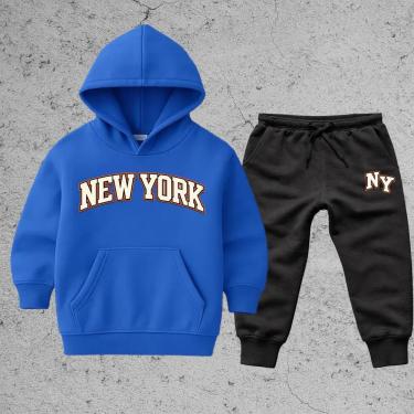 Imagem de Conjunto kit Infantil 2 Peças Blusa Moletom Calça moleton Look Completo Estampa New York Ny-Unissex