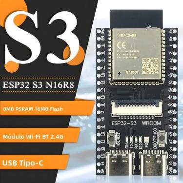 Imagem de Placa De Desenvolvimento ESP32-S3 N16R8 Com Módulo De Câmera 24G Wifi 