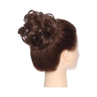 Imagem de Aplique De Cabelo Rabo De Cavalo Sintético Elástico Preto, Castanho E 