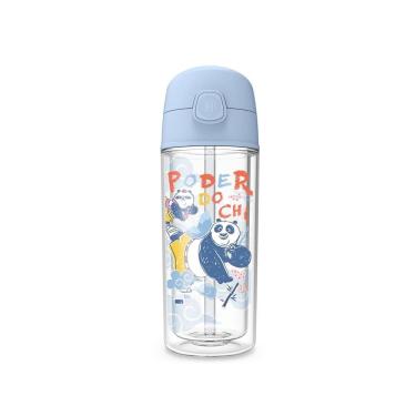 Imagem de Garrafa De Água Infantil Pop Kung Fu Panda 270ml c/ Canudo