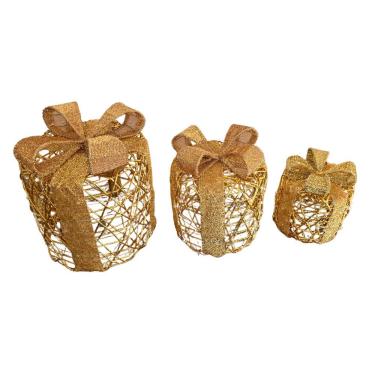 Imagem de Conjunto de Caixas Decorativas de Natal Pérolas LED 3 Peças para Iluminação Decorativa...