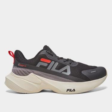 Imagem de Tênis Fila Progress Lite Masculino, Preto, Vermelho, 39