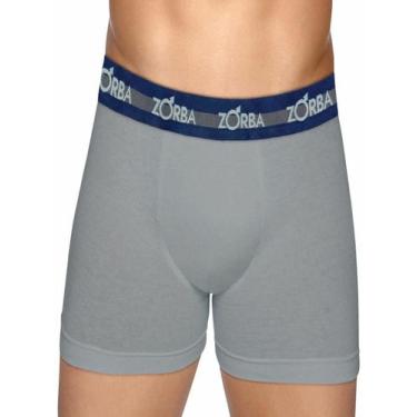 Imagem de Cueca Boxer Zorba 0702 Adulto Algodão T. P/XGG, XG, 070, Grafite