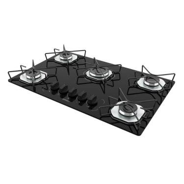 Imagem de Fogao Cooktop Nardelli Ori 5 Bocas Vidro Preto