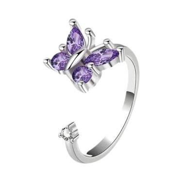 Imagem de Anel Fidget Spinner Para Mulheres Com Estilo De Estrela, Lua, Borbolet