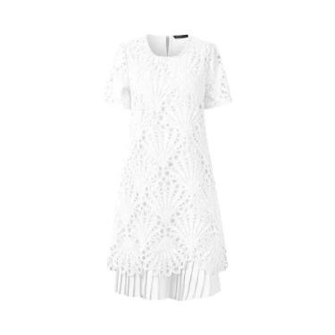 Imagem de Vestido Midi Feminino De Verão Com Renda E Patchwork ZANZEA Elegante P