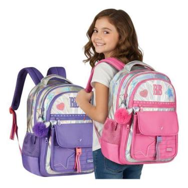 Imagem de Mochila Escolar Rebecca Bonbon Holo Shine Holográfica Clio -, Rosa