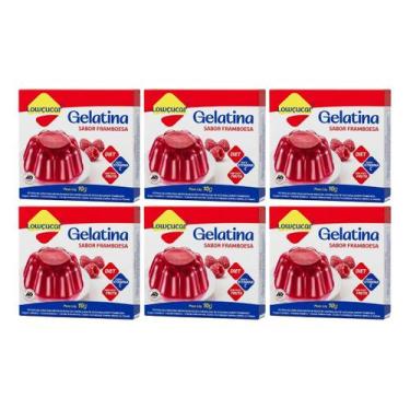 Imagem de Kit 6 gelatina diet vit c framboesa suco da fruta 10g lowçucar