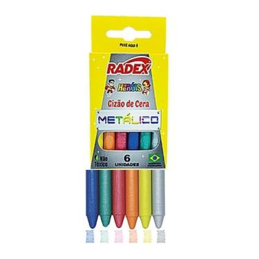 Imagem de Giz De Cera Cor Neon Metálico Glitter e Tons da Face Radex Herois Gizã