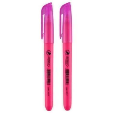 Imagem de Marca Texto Rosa Cores Fluorescentes Escolar 2 Unidades - BRW