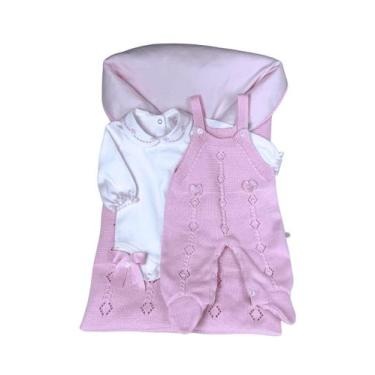 Imagem de Saída Maternidade Body Jardineira Rosa Beth Bebe, P, Rosa