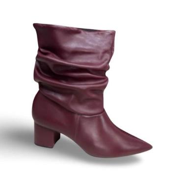 Imagem de Cecconello bota feminina 1905001 couro, 37, Bordô