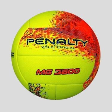 Imagem de Bola Penalty Vôlei Oficial MG 3600 XXI PU Super Soft, Laranja, Verde l
