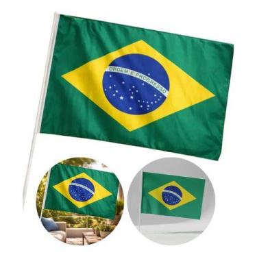 Imagem de Bandeira Haste Cabo 60x90cm Copa Verde Amarelo Brasil Brasil - COPA 20