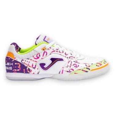 Imagem de Tênis Futsal Joma Top Flex Amandinha A10 Couro Profissional, Branco, 3