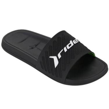 Imagem de Chinelo Masculino Conforto Slide Slip On Free II Rider, Preto, Verde, 
