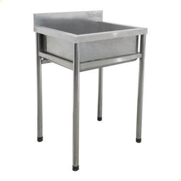 Imagem de Tanque em Inox com Cuba 55L Modelo 7497 para Limpeza Profissional de Utensílios e Alimentos Imeca