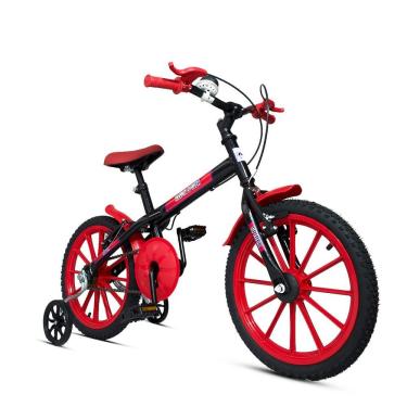 Imagem de Bicicleta Infantil Aro 16 com Rodinhas e Buzina Vermelho com Freio V-Brake Ravok