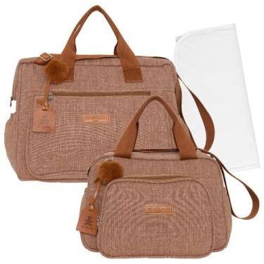 Imagem de Kit Bolsas Maternidade Pirulitando G+P+T Memórias Marrom - Pirulitando