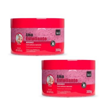 Imagem de Kit 2 Creme Esfoliante Corporal e Rosto Morango Esfoliação para Corpo 