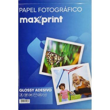 Imagem de Papel Fotográfico Glossy A4 Adesivo 10FLS 135GR - Maxprint