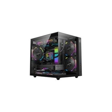 Imagem de Gabinete Gamer Kalkan Midgard, Mid Tower, Micro-ATX, Lateral em Vidro Temperado, Sem FANs, Preto - KLK00039