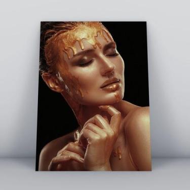 Imagem de Quadro sem molduramulher e zíper face mais próxima - Quadros TAC 