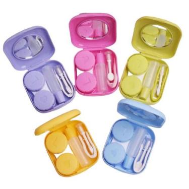 Imagem de Mini Estojo Porta Lente De Contato Kit Viagem Pinça Ventosa Cor:Lilás 