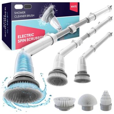 Imagem de Vassoura Elétrica Rotativa 360 sem Fio com Cabo Flexível e 3 Acessórios, 110v, GENIANI, Branco