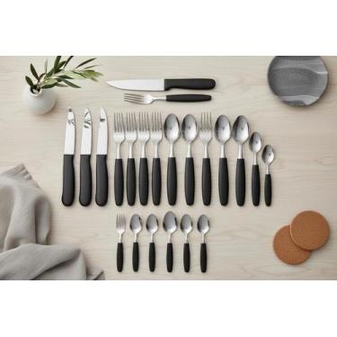 Imagem de Conjunto de Talheres Caprese 26 Peças - fratelli, Preto