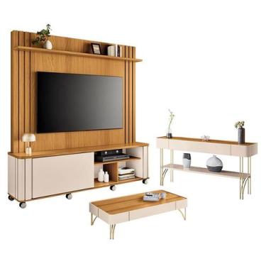 Imagem de Estante Home Theater Trinus com Mesa de Centro Cadenza e Aparador Viva