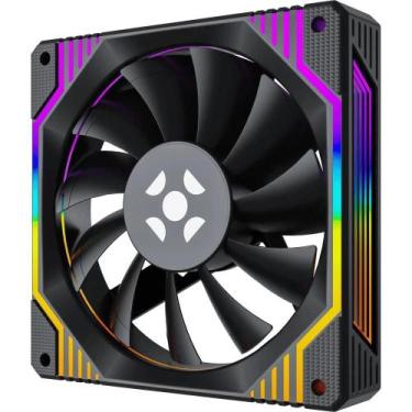 Imagem de Cooler fan 12cm rainbow preto fortrek frosty pt