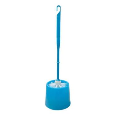 Imagem de Escova sanitaria de plastico com suporte 34x9cm - clink, Azul Claro