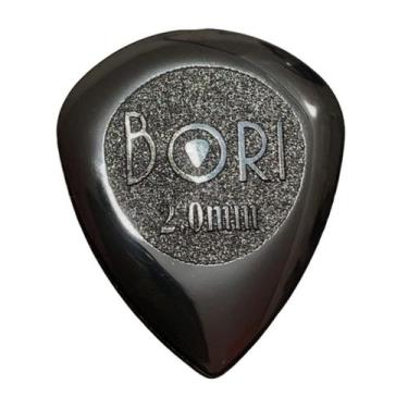 Imagem de Palheta BORI Mini Drip Preta Ponta Fina GRIP para Violão Guitarra e Co