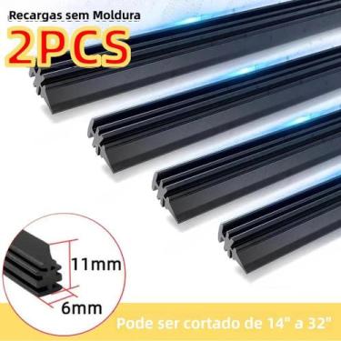 Imagem de Refil De Borracha Universal 6mm Para Limpador De Para-brisa (2 Peças) 