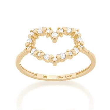 Imagem de Anel coração coração com zircônias Branco-512756-Rommanel Cor: Branco; Tamanho: 14