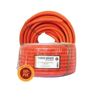 Imagem de Conduíte Eletr. Corrugado Laranja 3/4 X 50m Anti-chama Pvc