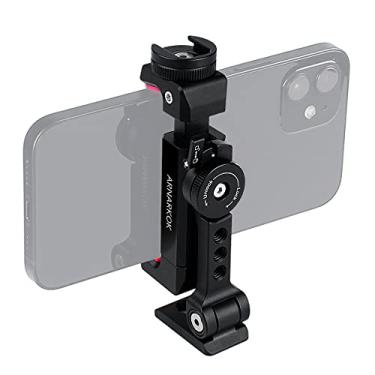 Imagem de Suporte de tripé de telefone de metal giratório ângulos de rotação e inclinação 360, compatível com adaptador de suporte de smartphone Samsung iPhone, tripé de mesa para telefone celular, equipamento de vlogging de streaming de vídeo ao vivo
