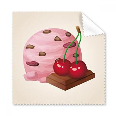 Imagem de Chocolate Cherry Purple Ice Cream Ball pano de limpeza de tela de telefone limpador de óculos 5 peças