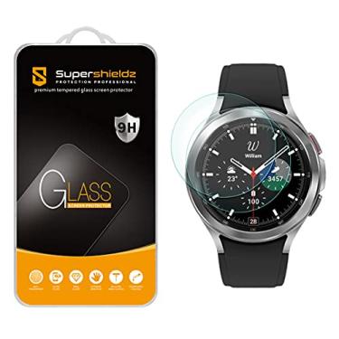Imagem de Película de vidro temperado Supershieldz projetada para Samsung Galaxy Watch 4 Classic (46 mm), antiarranhões, sem bolhas