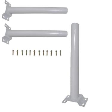 Imagem de Suporte Barra Poste Luminaria Solar Parede 3 unidades Rua Jardins Quintal