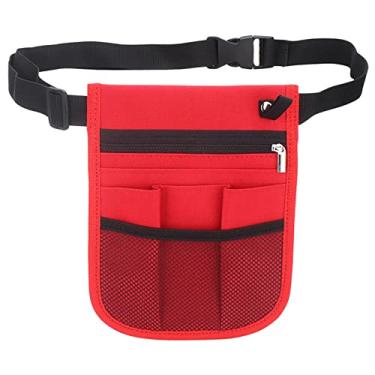 Imagem de Bolsa de enfermeira, bolsa de cinturo de enfermagem organizadora de utilitários para veterinários, VERMELHO