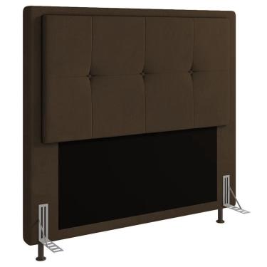 Imagem de Cabeceira Ametista Cama Box King 195cm Suede Marrom