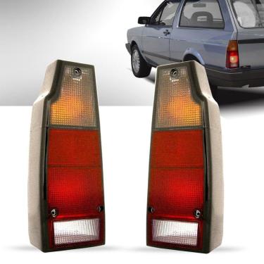 Imagem de Par Lanterna Traseira Parati Quadrada 1983 84 85 86 87 88 89 90 91 92 93 94 95 96 Fumê