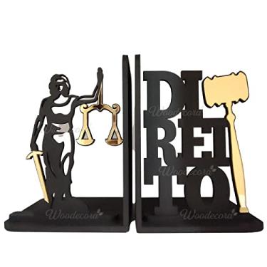 Imagem de Aparador de Livros Direito Justiça Dourado Woodecora