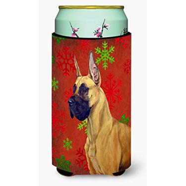 Imagem de Caroline's Treasures LH9310TBC Ótimo Dane Vermelho e Verde Flocos de Neve Natal Menino Alto Bebidas Isolador de Bebidas Isolador Hugger, Menino Alto, Multicolorido