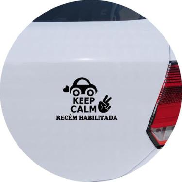 Imagem de Adesivo De Carro Keep Calm Recém Habilitada - Cor Preto - Melhor Adesi