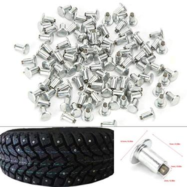 Imagem de Para parafuso de neve antiderrapante parafuso prisioneiro 8x10mm 100 peças 6.5mm/0.3in roda parafuso prisioneiro pregos antiderrapante para carro motocicleta atv utv (jx6.5-8-1) picos de pneu parafuso de pneu parafuso prisioneiro de pneu de carro picos de parafuso prisioneiro para