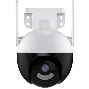 Imagem de Câmera de segurança WiFi 1080P externa, câmera WiFi 2MP com rastreamento de movimento, visão noturna colorida, IP66 à prova d'água, câmera de segurança de áudio bidirecional